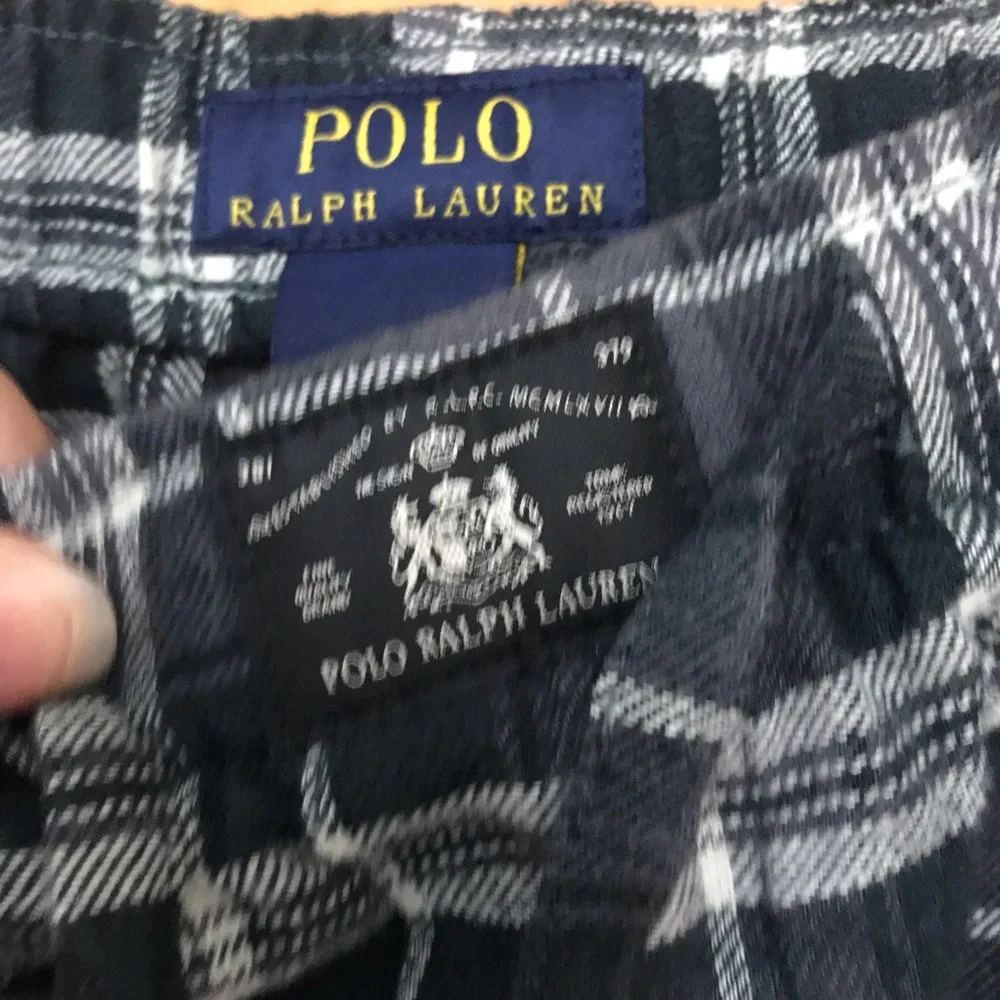 Polo Ralph Lauren Men’s black/ white/ grey plaid Pajama bottom - sz XL - NWT
